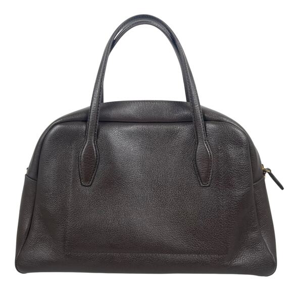 Madewel Top Handle Crossbody Bag in Soft Grain Leather Dark Brown - Picture 6 of 14